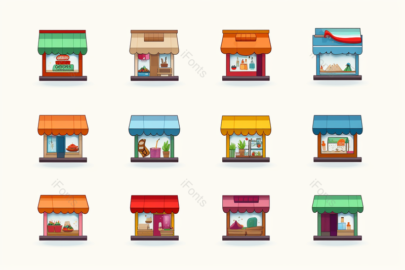 图标图片,商铺元素,白色背景PNG,理发店免抠素材